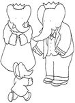 coloriage enfant Babar