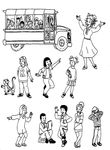 coloriage enfant Bus Magique