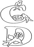 coloriage enfant Alphabet Oiseaux