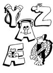 coloriage enfant Alphabet Rigolos
