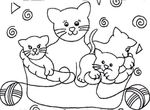 coloriage enfant Chats