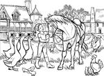 coloriage enfant Chevaux