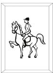 coloriage enfant Chevaux