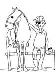 coloriage enfant Chevaux