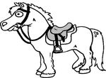 coloriage enfant Chevaux