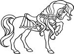 coloriage enfant Chevaux