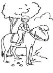 coloriage enfant Chevaux