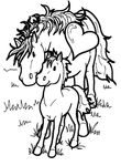 coloriage enfant Chevaux