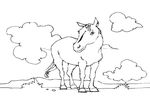 coloriage enfant Chevaux