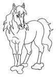 coloriage enfant Chevaux