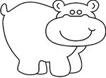 coloriage enfant Hippopotames