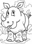 coloriage enfant Rhinoceros
