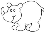 dessin enfant Rhinoceros