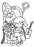 coloriage enfant Saint Nicolas