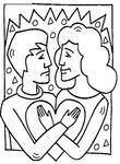 coloriage enfant St Valentin