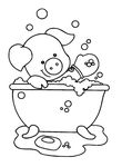 coloriage enfant Le bain