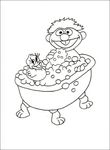 coloriage enfant Le bain