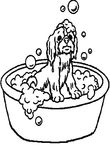 coloriage enfant Le bain