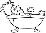 coloriage enfant Le bain