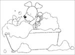 coloriage enfant Le bain