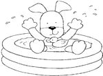 coloriage enfant Le bain