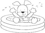 coloriage enfant Le bain