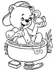 coloriage enfant Le bain